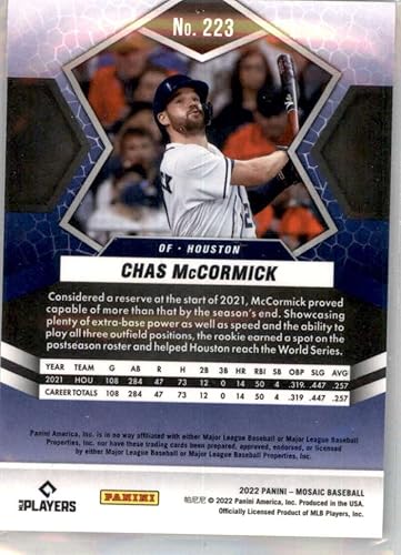 Miniatura 2 de 2022 Panini Mosaic #223 Chas McCormick RC Rookie Houston Astros Baseball Trading Card