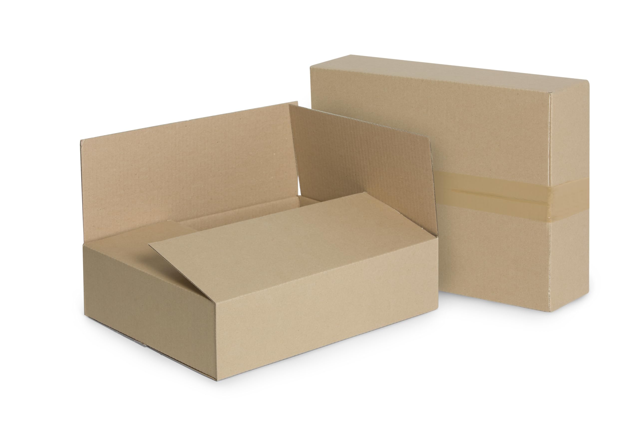 150 Stück Faltkarton 400x300x100 mm Versandkarton E-commerce Karton 1-Wellig 400G Braun Kartonage Verpackung Postkarton Versandschachtel Paket Päckchen