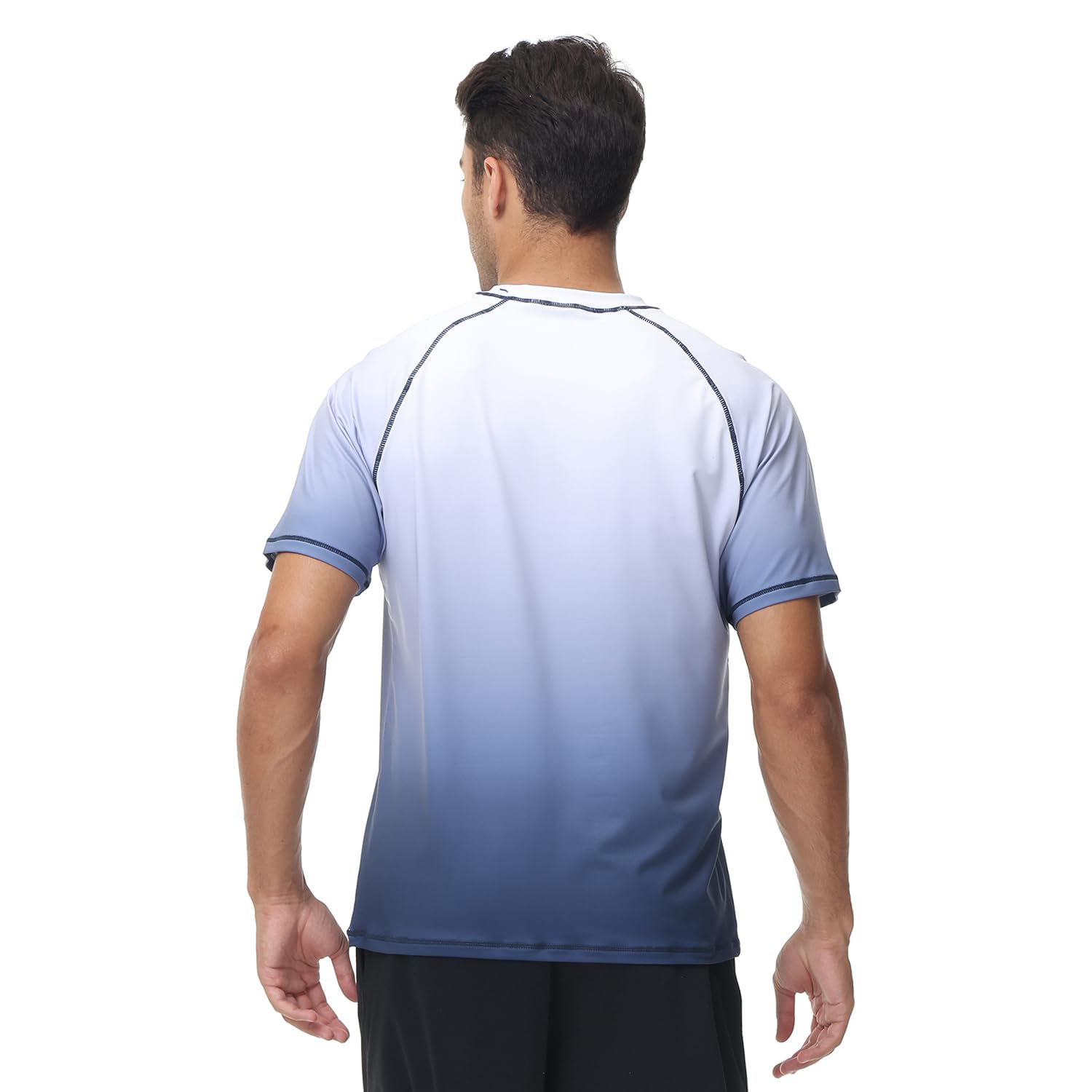 Huayuzh Wassersport-Schwimm-Shirts für Herren, UV-Schutzfaktor 50+, schnelltrocknend, kurzärmelig, Surfen, Laufen, Sport-Top