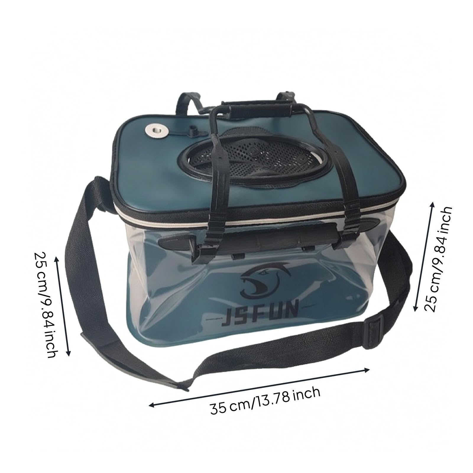 Secchio da Pesca con Aeratore Regolabile Corpo in PVC Trasparente, Ispessito, Secchio per Esche vive in Pompa, Pescatori