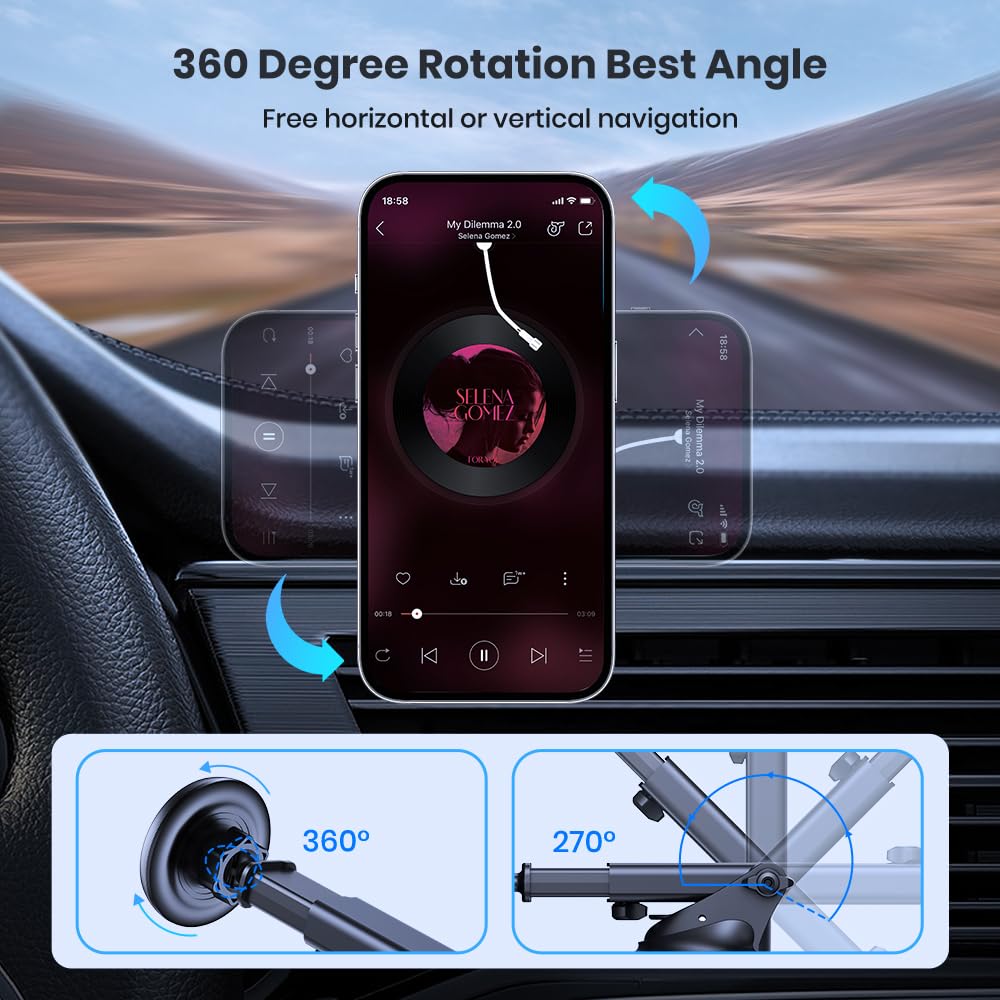 Support de téléphone portable pour voiture TOPK - Magnétique - Avec Support de téléphone portable pour voiture TOPK - Magnétique - Avec