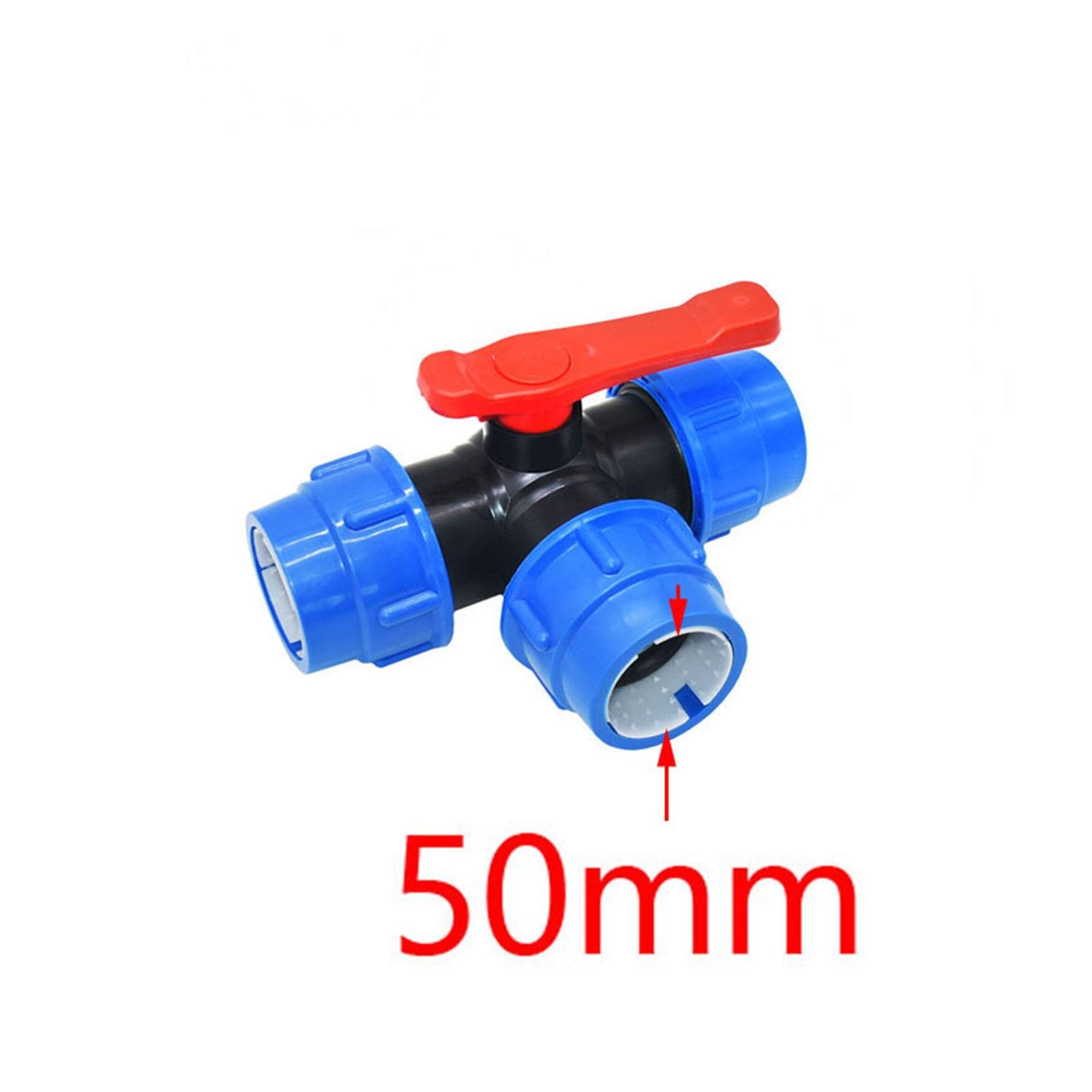 Schlauchverbinder T-Typ DN25 DN32 DN40 DN50 Dreiwegeverteiler Gartenhahn 32 mm 40 mm 50 mm 63 mm PVC PE-Rohr 3 Wasserrohrverbindung 1