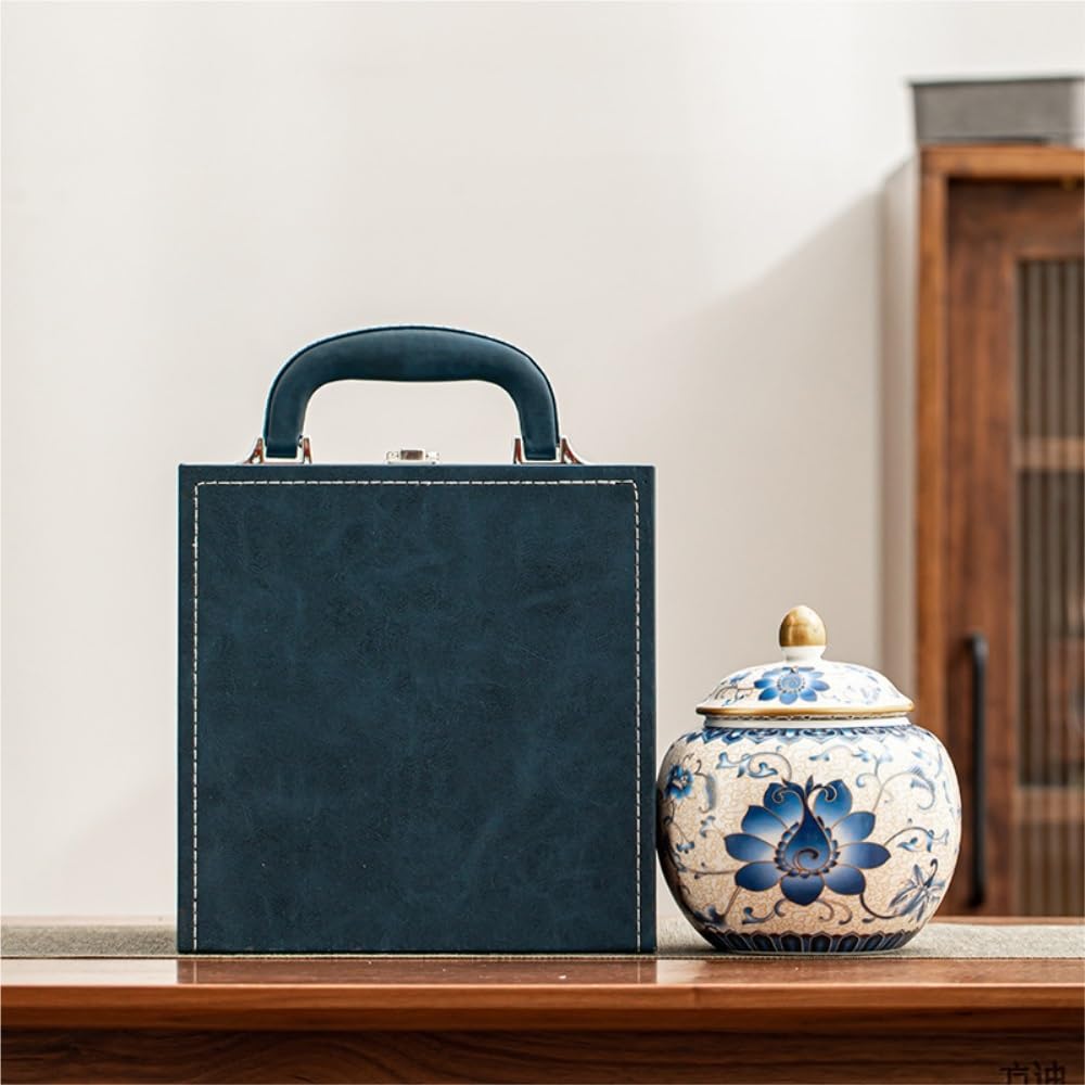 Set Da Tè Contenitore for la conservazione del tè sfuso for uso domestico Barattolo for la conservazione sigillato da cucina Set da tè retrò creativo Set di scatole regalo con doppio barattolo Baratto