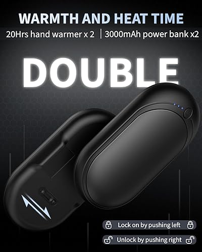 Miniatura 4 de Hand Warmers Rechargeable, KNIFOD 2 Pack 6000mAh Portable Electric Handwarmers, Reusable USB Pocket Heater Great for Raynauds, Hunting, Golf,