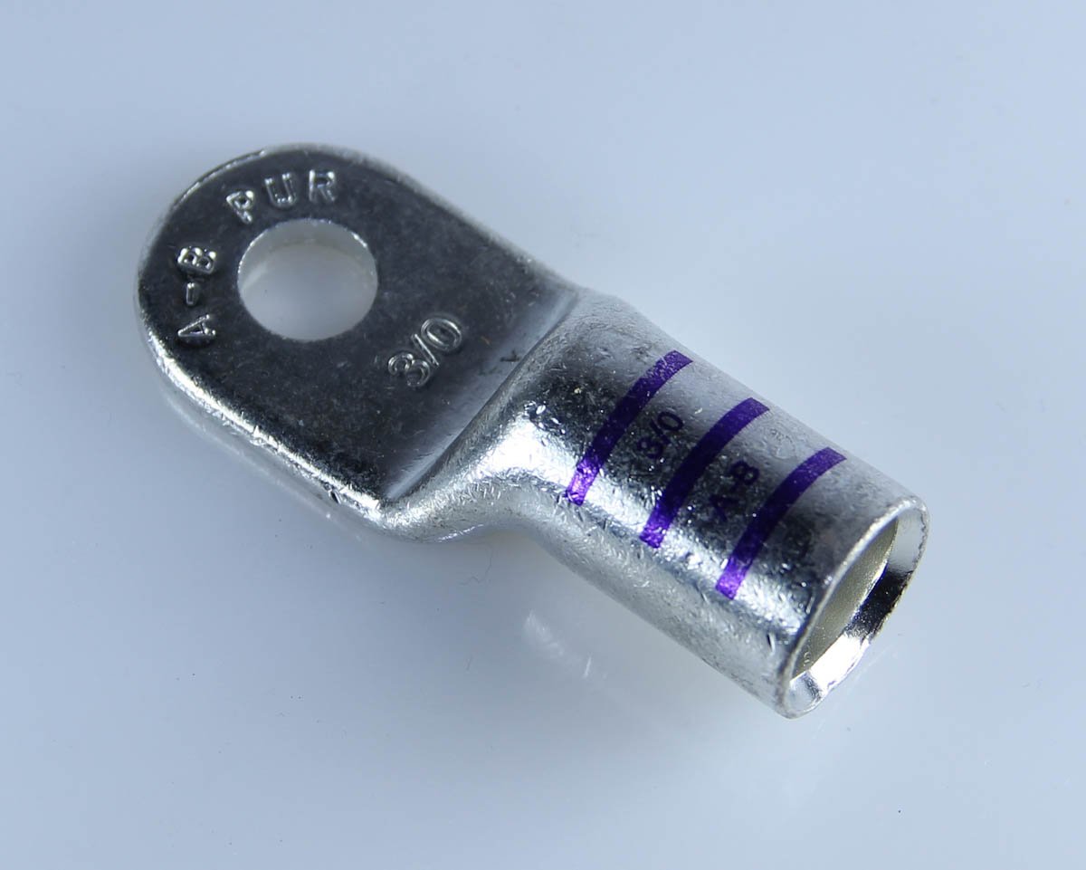 3/0 Ga. 3/8" Stud Heavy Duty Corrosion-Resistant Copper Lugs - (Pack of 5)