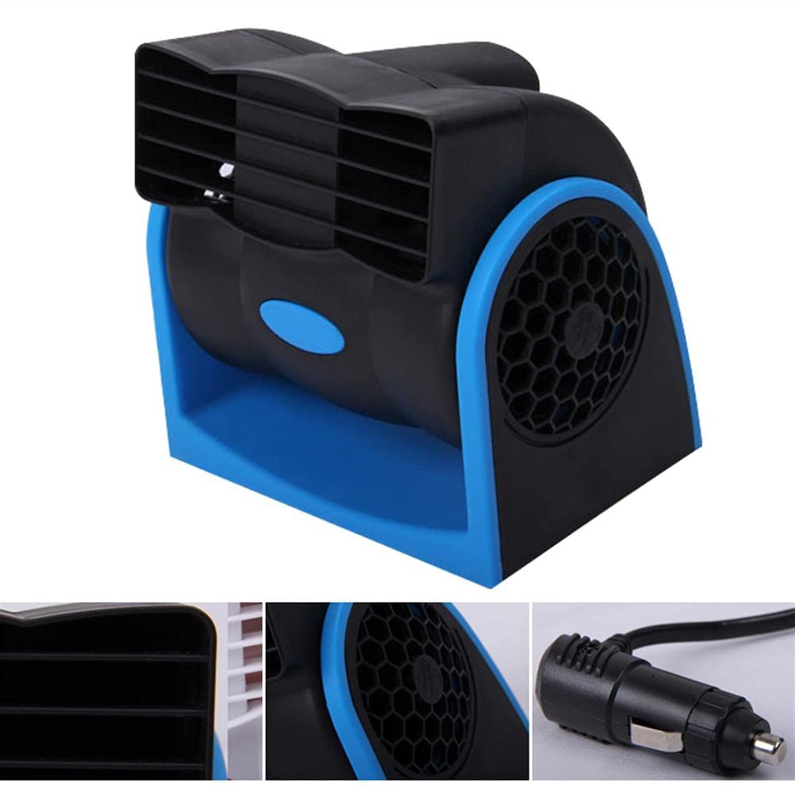 Car Fans USB Automobile Vehicle Fan, DC 12V Mini Bladeless Air Conditioning Low Noise Powerful Ventilation Electric Car Fan Adjustable Speeds
