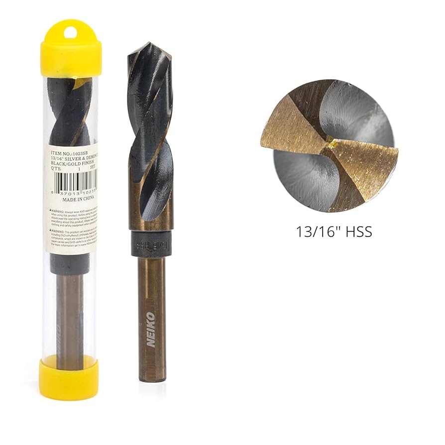 のびる　Herrby Excel Model-type1000 NEIKO 10235B 13/16” Drill Bit for Metal, 1/2” Shank, Silver