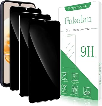 Pokolan [3-Pack] Privacy Screen Protector for Samsung Galaxy A26 5G Anti-Spy Tempered Glass Film, 9H Hardness, Bubble Free