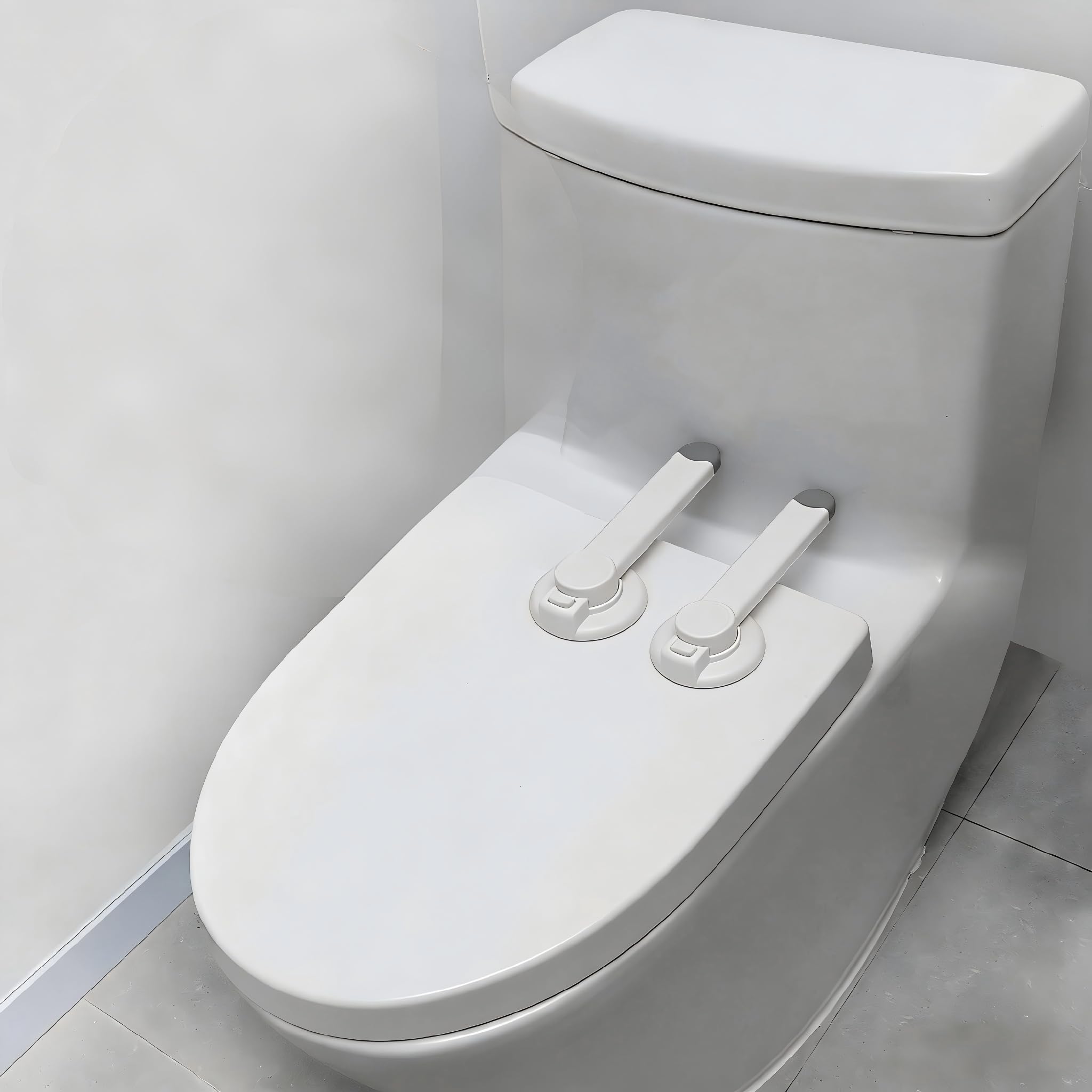 Baby Toilettenschloss, Kindersicheres Toilette-Sitzschloss im Badezimmer, Toilette-Deckelschloss mit Schaukelverschluss für Babysichere, Schnelle Installation丨Einfach zu Bedienende (2 Pcs)