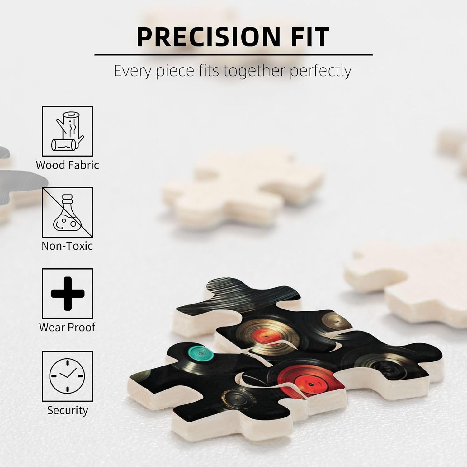 500 Piece Puzzle for Adults, Retro Vinyl Records Collage Art Jigsaw, Great for Weekend Family Bonding, Solo Relaxation Time, Brain Training Activity for Music & Vintage Decor Lovers