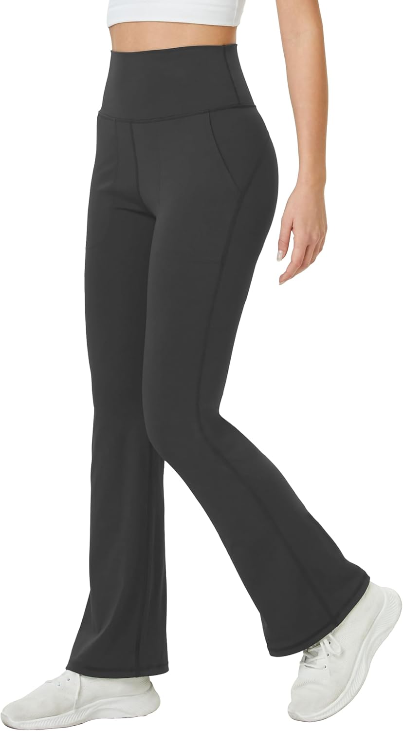 TOPYOGAS Womens Flare Yoga Pants High Waist Tummy Control Bootcut Flare Leggings Workout Wide Leg Pants with Pockets - Image 2
