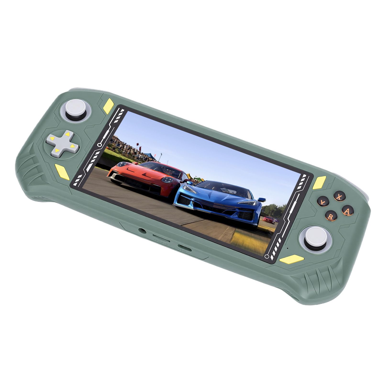Bewinner Handheld-Spielekonsole, 5,5-Zoll-Bildschirm, 720 X 1280, 2 GB RAM, Wiederaufladbarer Tragbarer Gaming-Player mit RK3562 Quad-Core-Chip, 5000-mAh-, -Ausgang, Joystick (grüne Spinne)