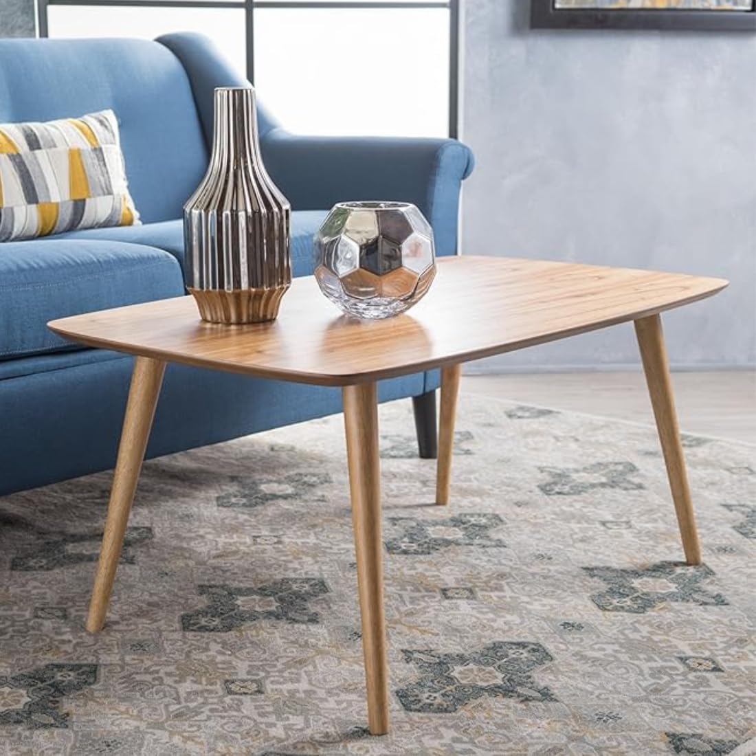 Wooden Expert Handmade Big Size 36x17x17inch Solid Wood Coffee Table for Living Room Wooden β Modern with Oak Finish, Minimalist Mid-Century Design Coffee Table for Living Room Wooden