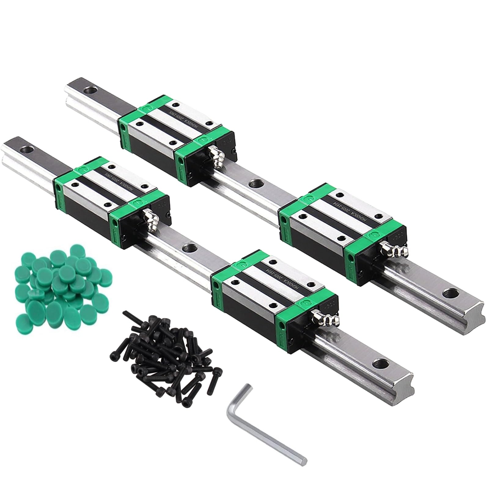 HGR20 200 mm 2 unidades de rieles lineales con 4 bloques de cojín de rodamiento HGH20CA de 20 mm para impresoras 3D DIY y máquinas fresadoras CNC