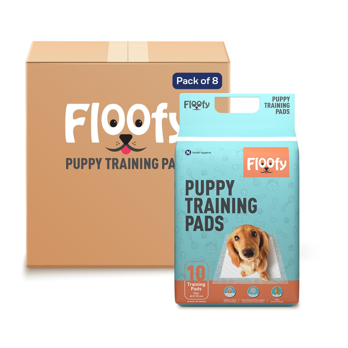 Floofy Puppy Training Pads with Leak-Proof Quick-Dry Design 80 Units (Pack of 8) (B0DFML3D9N) Amazon Price History, Amazon Price Tracker