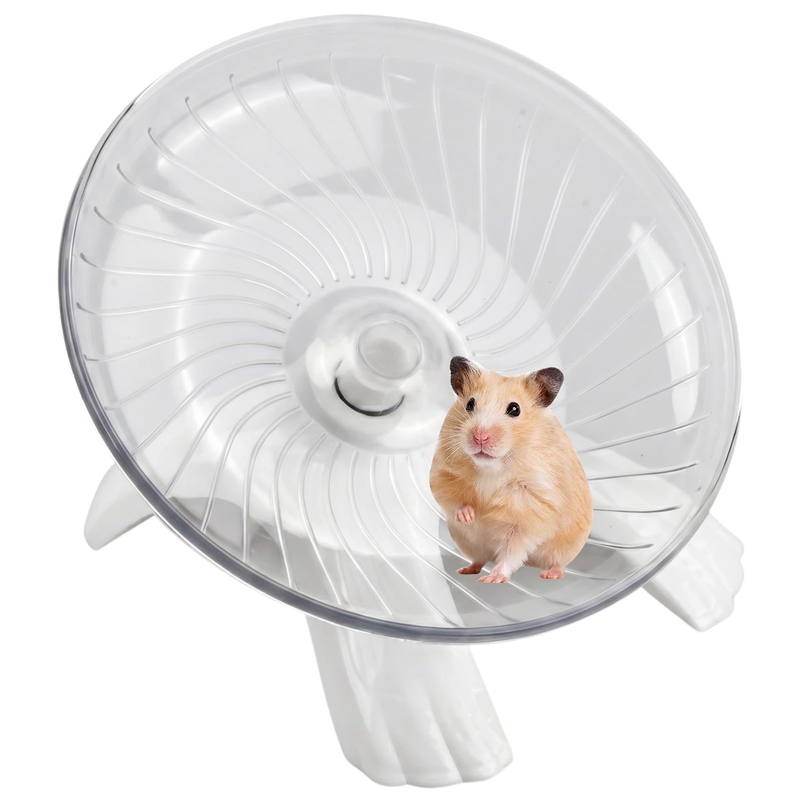 Merzio Silent Hamster Wheel and Toys, Non-Slip Exercise Wheel for Syrian Hamsters, Gerbils, Mice, Dwarf Hamsters and Small Animals, Sturdy Plastic Climbing Accessories