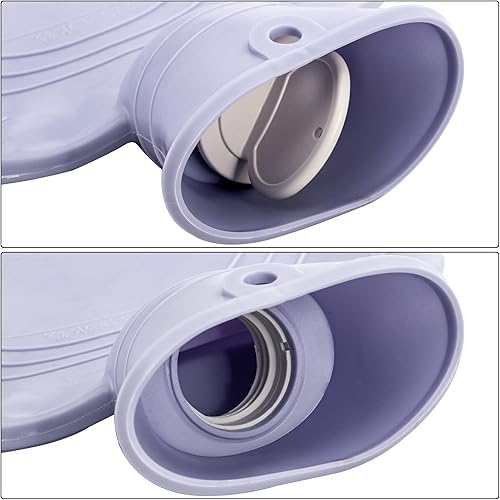 Miniatura 4 de Peohud Paquete de 2 bolsas de agua caliente de goma con tapa, botella de agua caliente de 2 litros para calambres menstruales, alivio del dolor de