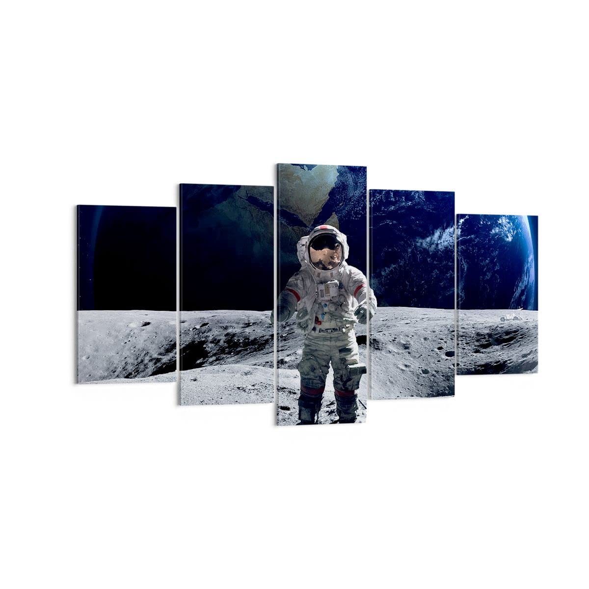 Cuadro Sobre Lienzo Grande Astronauta Galaxia: Decoración Moderna Para Sala, Dormitorio O Cocina, 160x50 Cm