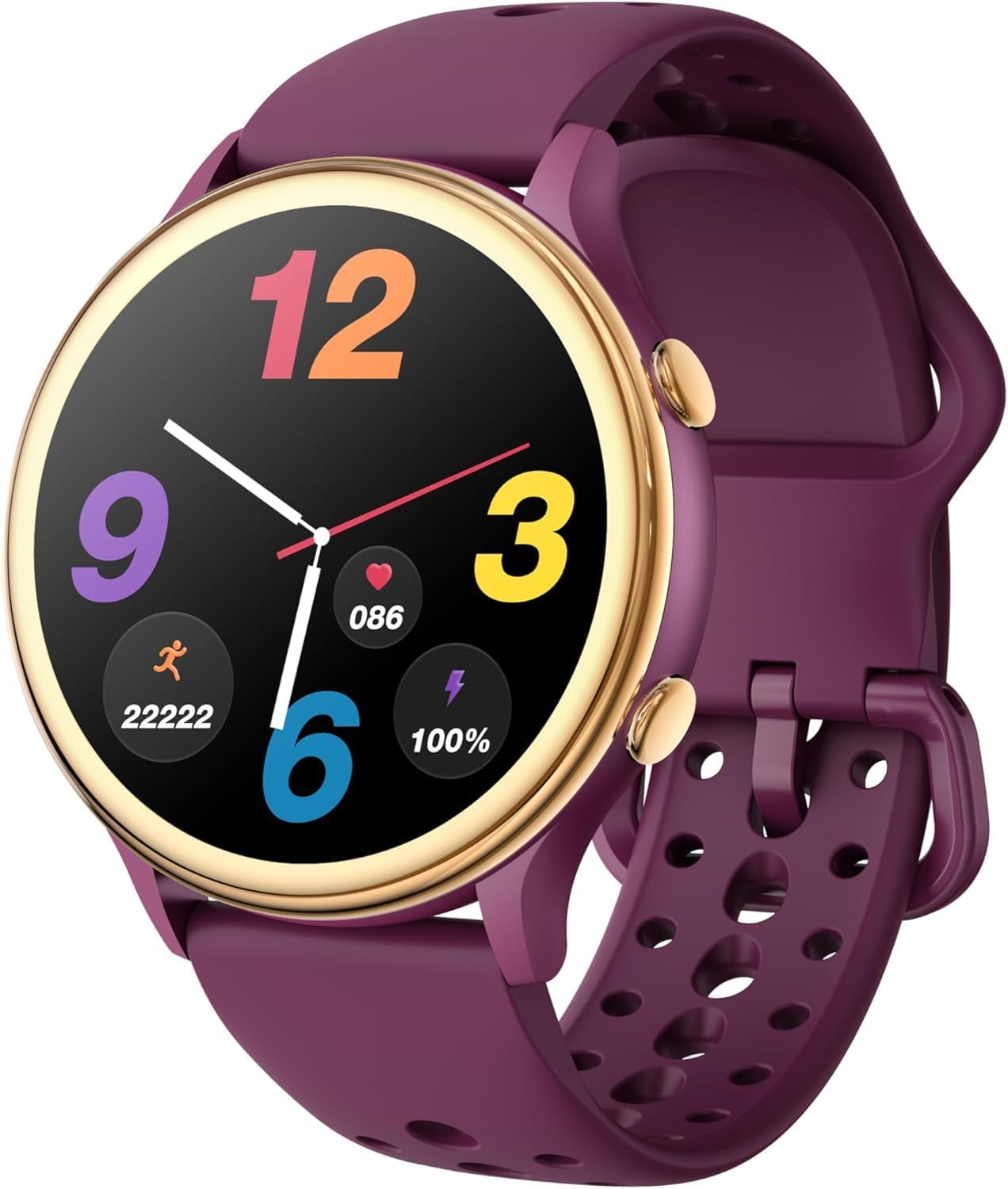 KEEPONFIT Fitness Watch for Android and iPhone,Smart Watch for Women,Activity Tracker Watch with Sleep Tracking Function（Burgundy）
