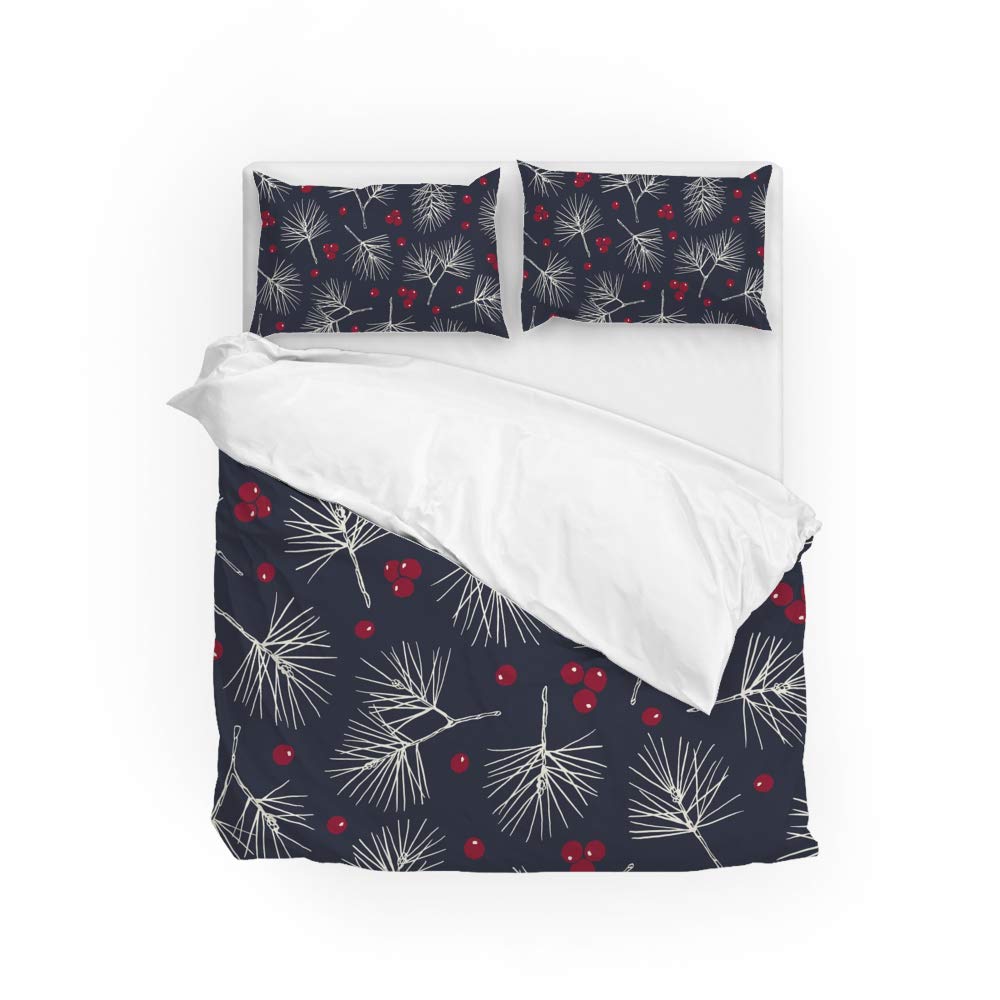 Parure de lit polyester durable anti-bouloche motif sapin