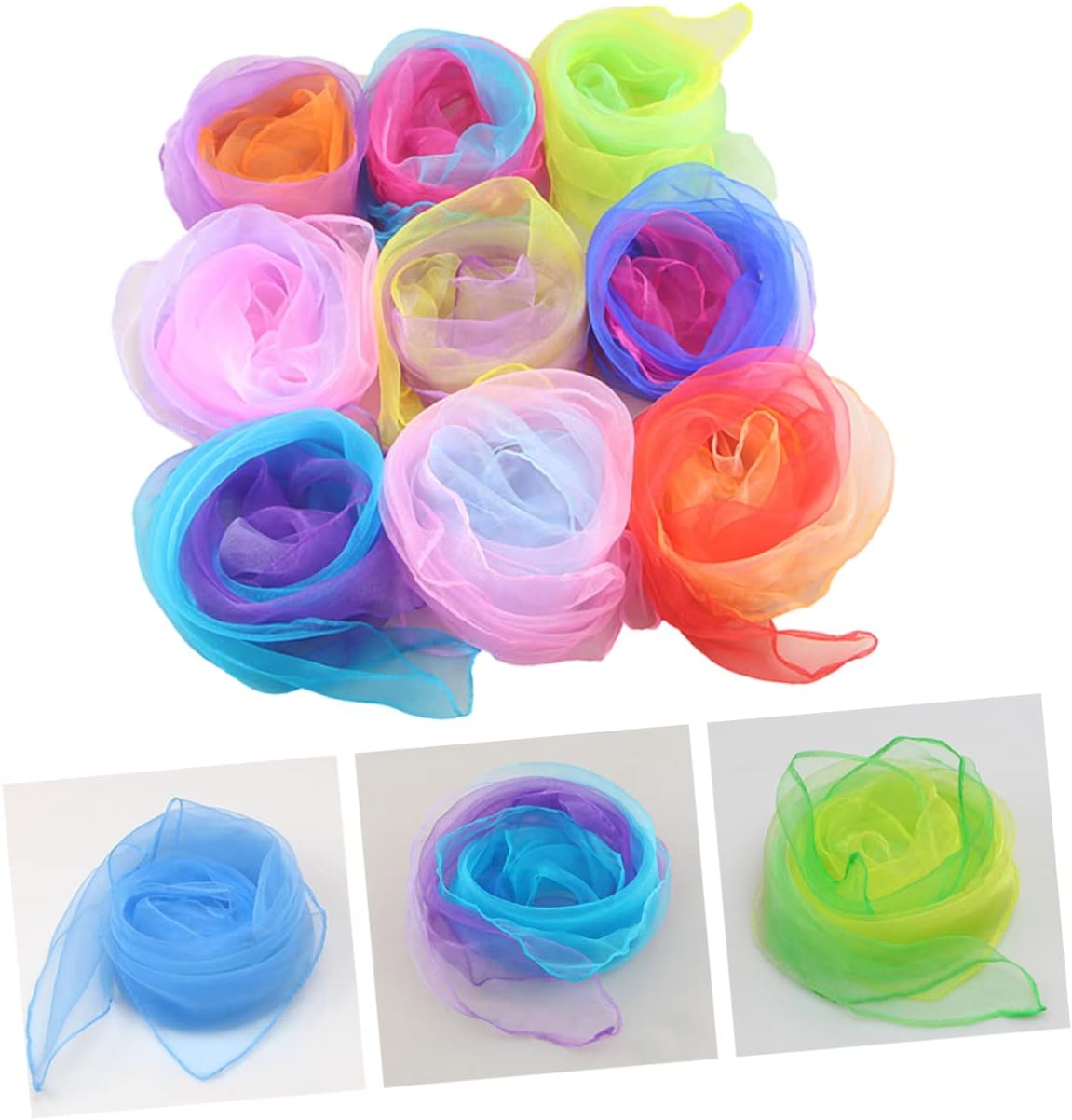 LIFKOME 24pcs Gradient Juggling Scarves for Dance and Performance Soft and Skin-Friendly for Boys and Girls Creative Play and Decoration Random Colors