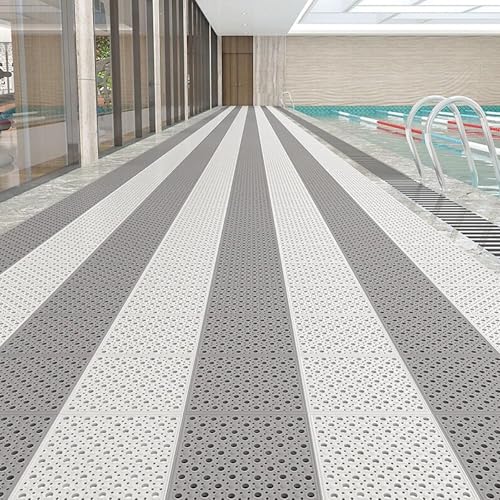 ����~�߃V�����[�t���A�}�b�g30���Z�b�g�A30×30cm TPE���A�����o�X�}�b�g�A���ʊ���~�߉��H���傫�Ȕr�����t��(Gray)