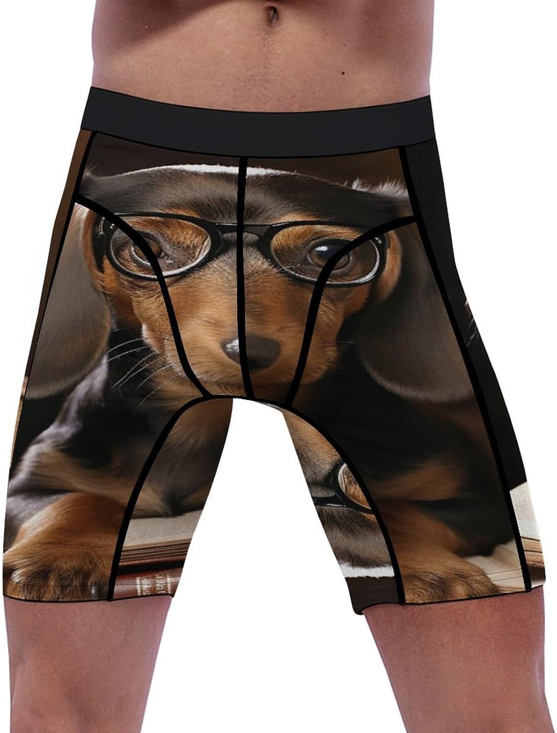 Dachshund Compression Shorts Men Spandex Sport Shorts Workout Performance Baselayer Underwear