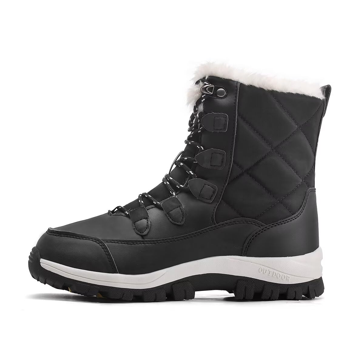 obnoxi Winter snow boots with plush fleece lining - thick fur interior provides maximum warmth, waterproof and slip-resistant, outdoor cold weather boots hiking boots.-picture-55