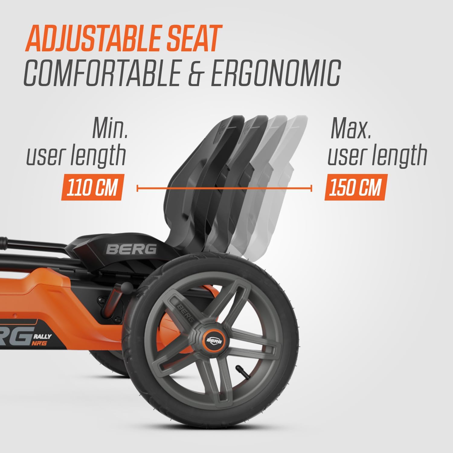 Close-up of pneumatic tires on BERG Pedal Kart