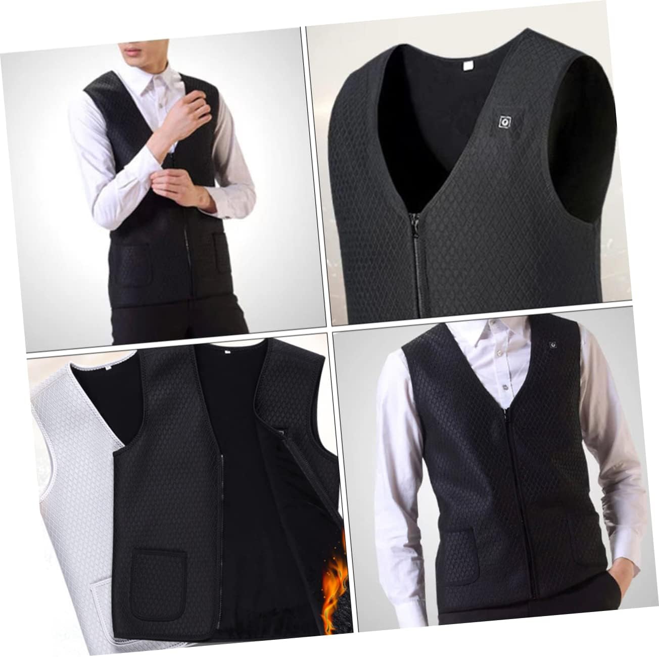 1pc Electric Heated Vest for Men and Women Thermal Waistcoat Heating Zones Rechargeable Lightweight and Washable for Outdoor Winter Activities