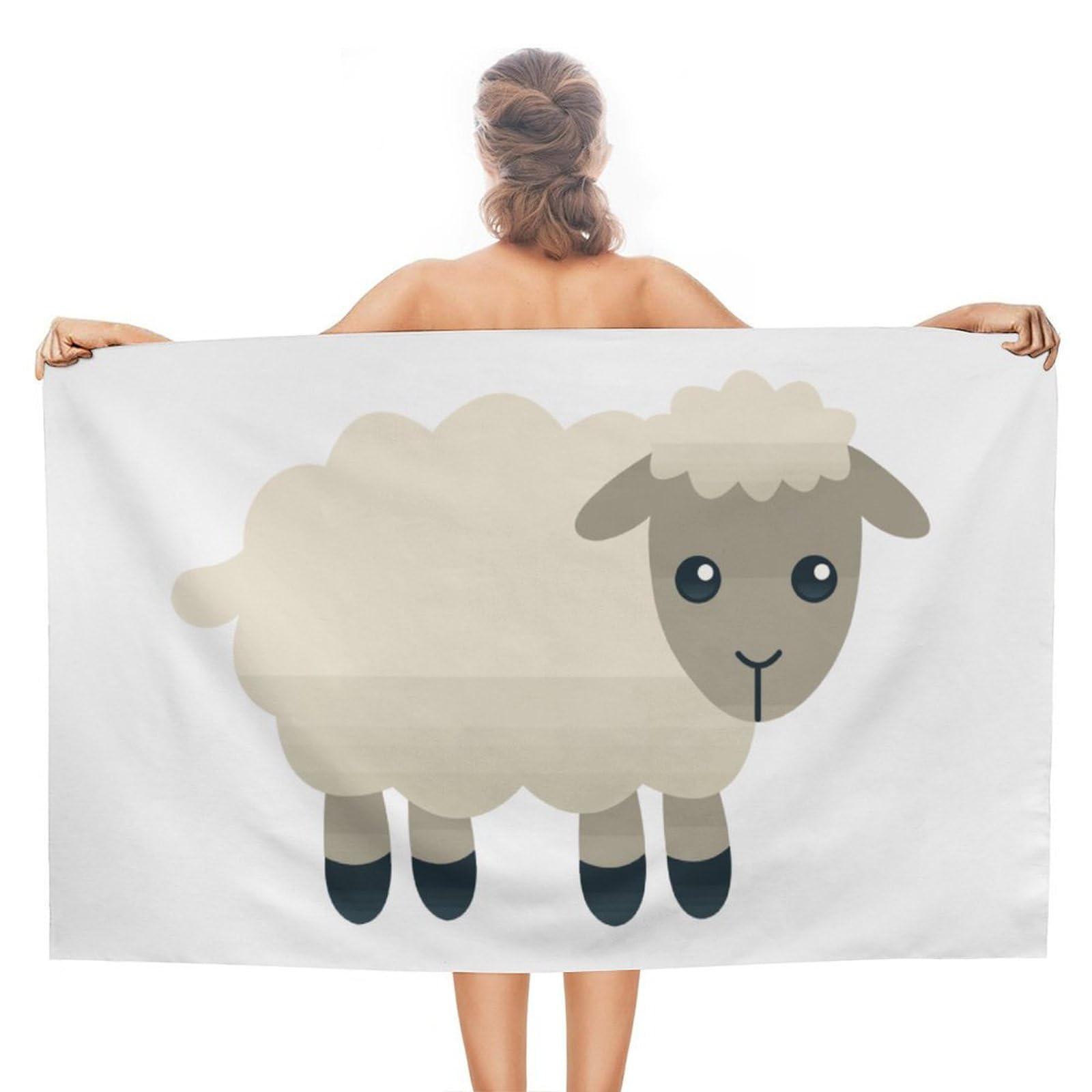LEDFCVSU Beach Towel, Sheep Bath Towel, Absorbent Towel for Swimming, Sports, Travel
