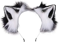 Vista 5 de VIGVAN KYC Orejas de animales Kawaii de peluche con orejas de gato para el cabello, tocado para Halloween o cosplay
