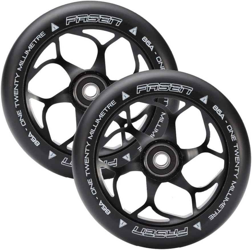 FASEN 120MM 6 SPOKE WHEELS - Black | PAIR