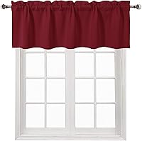 Vista 50 de DWCN Cenefa opaca para cocina, con bolsillo para barra, cortinas para ventana, sala de estar/sótano, 52 x 18 pulgadas de largo, 1 panel, azul oscuro