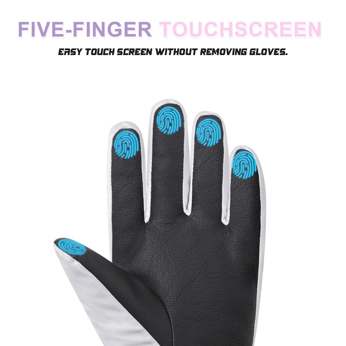 Guantes Invierno Hombre,Guantes Termicos Mujer,Guantes Nieve Impermeables con Puño Extendido para Protección contra los Elementos,Guantes Esqui Táctiles para Ciclismo,Escalada