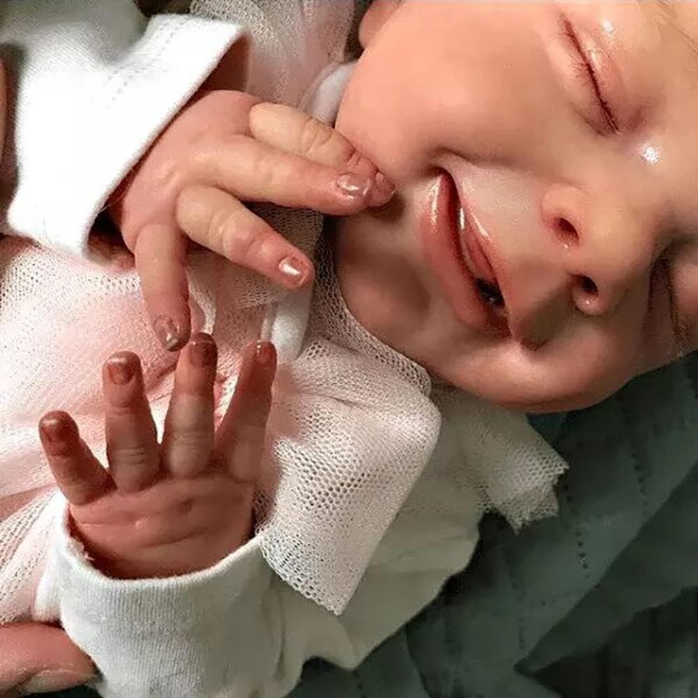 Lonian 19 Inch 48 cm Reborn Doll Silicone Full Body Sleeping Realistic Bath Toy Soft Touch