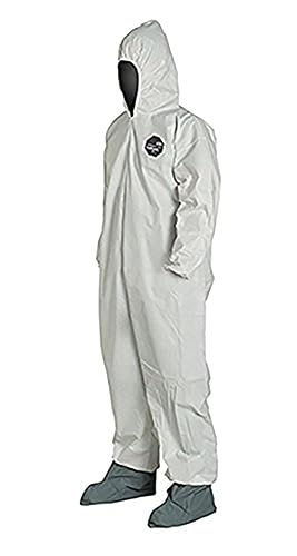 Miniatura 5 de DuPont ProShield 60 - Overol protector desechable con puño elástico, capucha y botas, blanco, grande, paquete de 25