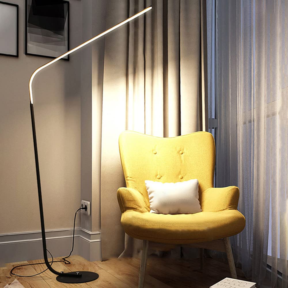 Lampadaire LED oblique blanc et linéaire pour l'éclairage moderne du salon