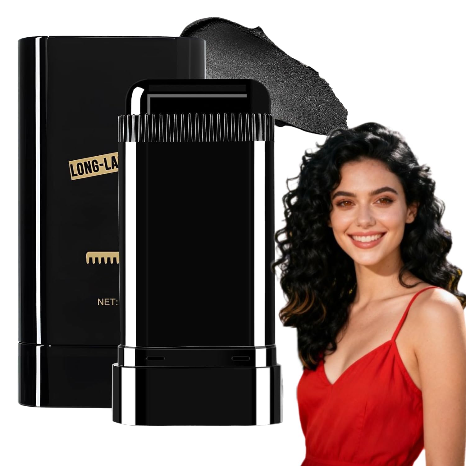 2 in 1 Instant Hair Color Stick, Waterproof and Sweat Proof Hair Dye Stick, Portable 3 Color Touch-Up Hair Sticks With Comb for Women & Men (BLACK STICK)-image-45