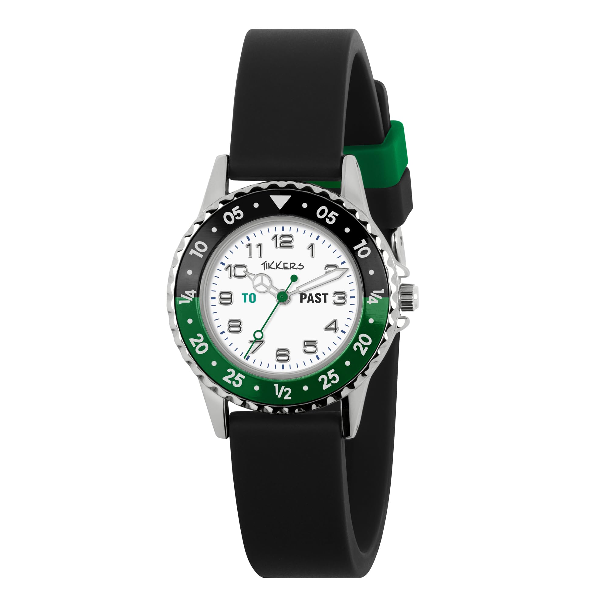 Tikkers Black Strap Time Teacher Watch ATK1095