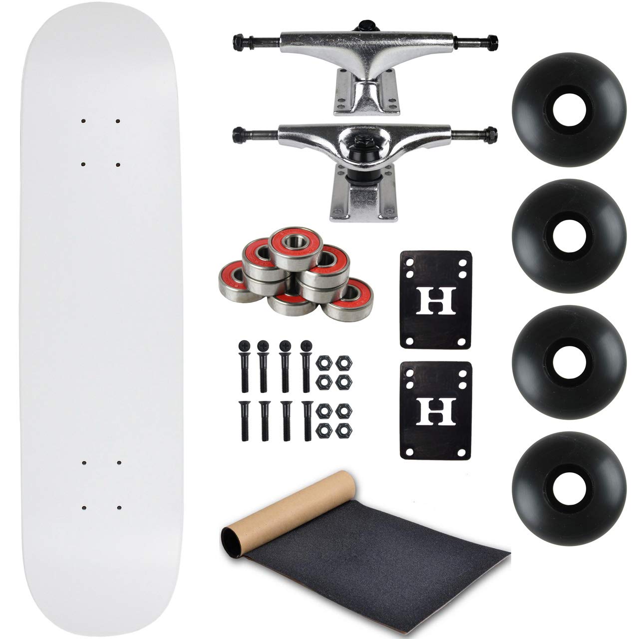 BLANK COMPLETE Skateboard DPD WHITE 8 Skateboards