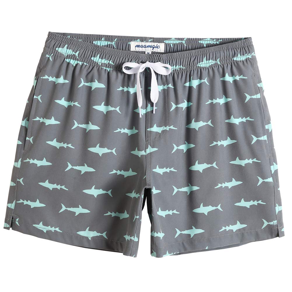 MaaMgic Bañador 5.5" Hombre de Natación Secado Rápido Interior de Malla 4-Way Stretch