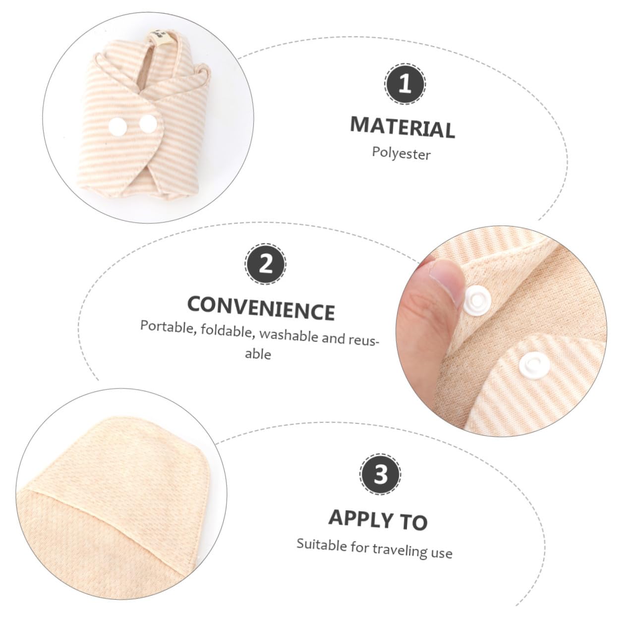 BESTYASH 2 pezzi Assorbenti Lavabili in Cotone Organico per Donna Assorbenti Riutilizzabili Morbidi e Traspiranti Protezione Igienica Ecologica per Ciclo Mestruale e Post Parto