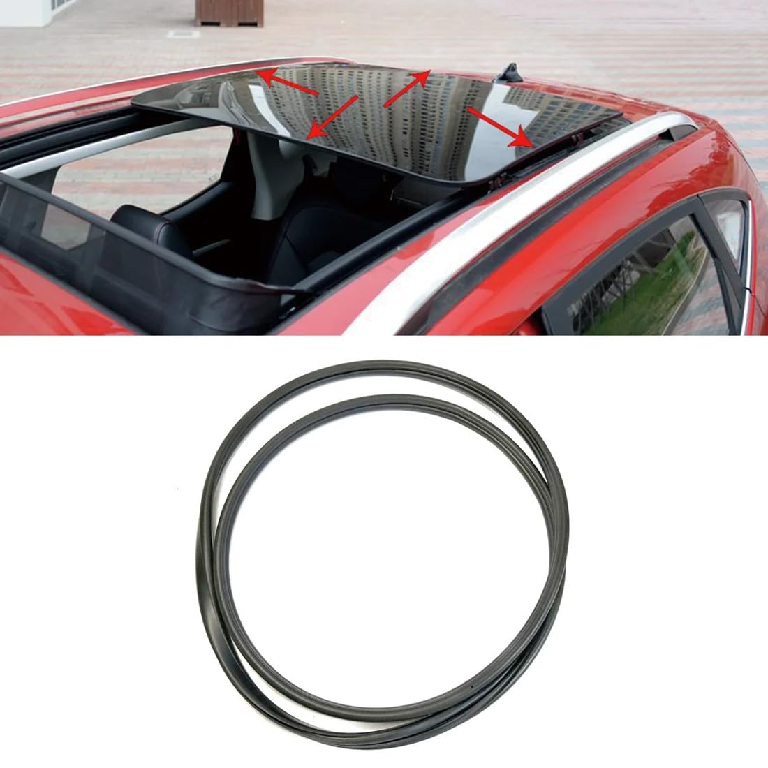 Anytoy Car Sunroof Window Rubber Seal For Mg Hs, Sunroof Glass Weatherstrip Rubber Seal