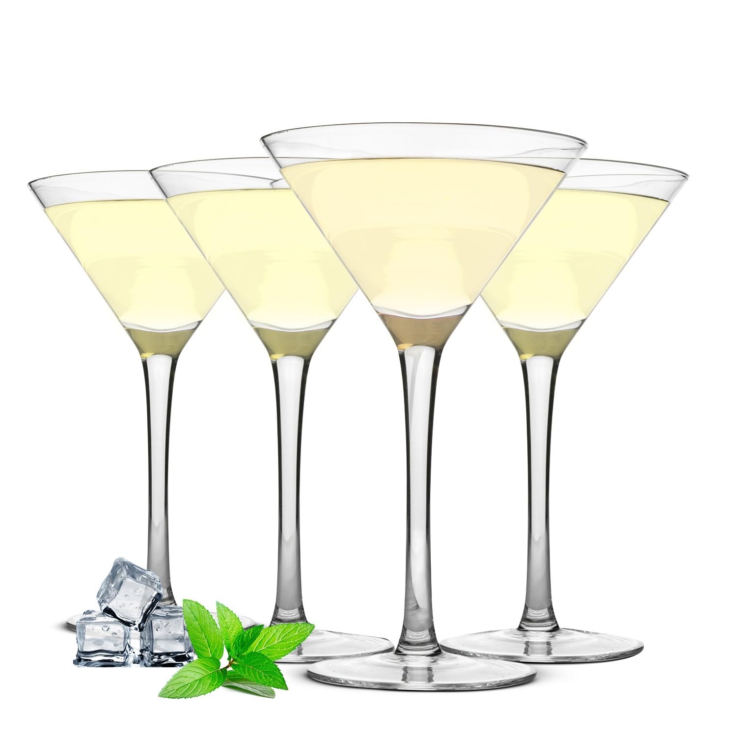 Sendez 4er Set Martinigläser 230ml - Elegante Cocktailgläser aus Klarglas, Höhe ca. 18,2 cm - Spülmaschinengeeignet - Perfekt für Martinis, Cosmopolitans & mehr
