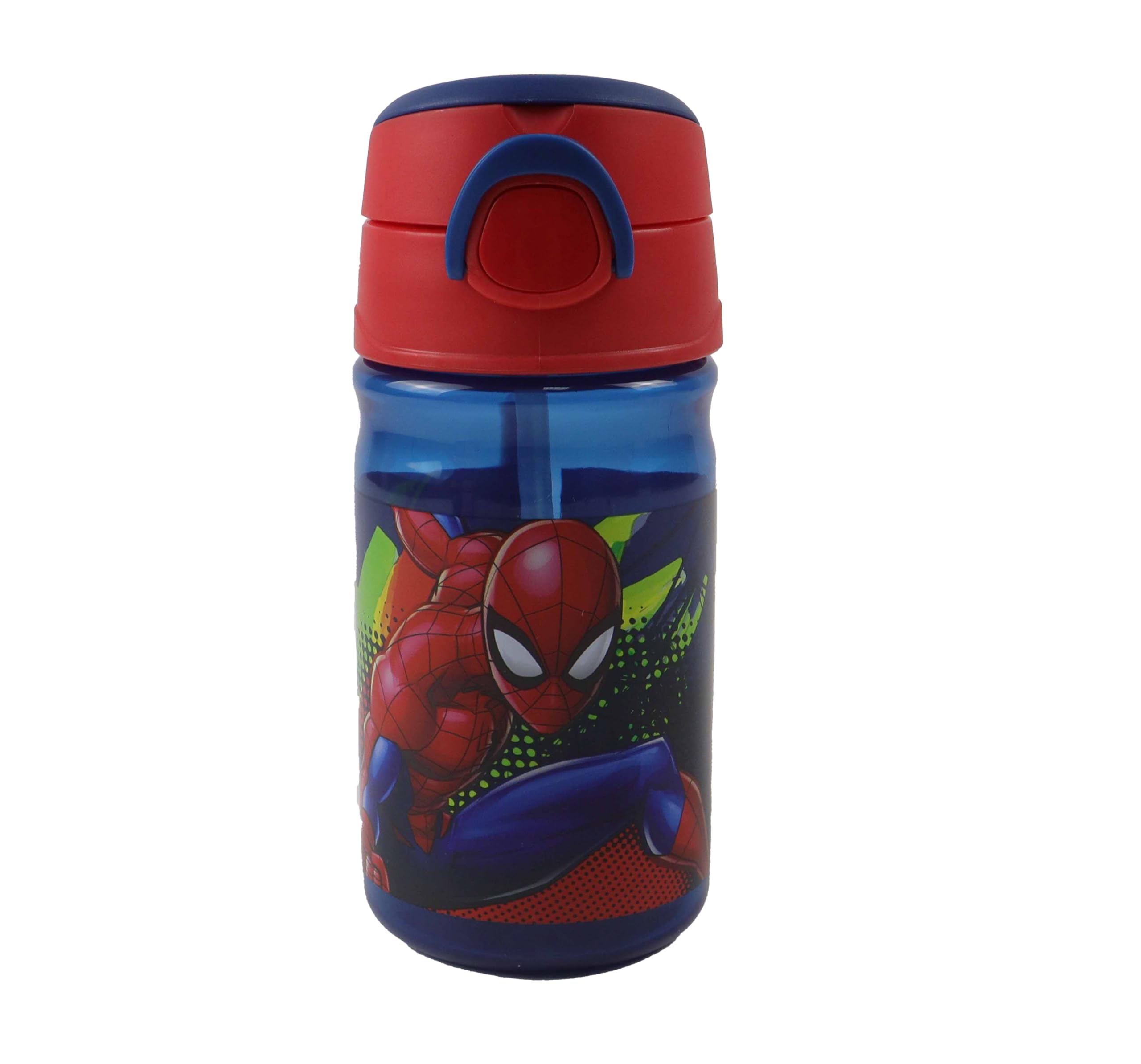 Om Supplies Spiderman Reusable Sipper Canteen Cycling Water Bottle Drink Bottle With Built-In Handle For Easy Carry School Lunch Kids Childrens 350Ml (Spiderman)