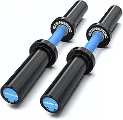 Par de cabos olímpicos de halteres de 50,8 cm para halteres carregáveis para placas de peso olímpico de 5 cm, ideal para treino de ginástica em casa