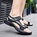 Hhhchpm Men's Fashion Open Toe Slip On Sandals, Outdoor Anti-skid Rubber Sole Summer Sandals For Beach Walking (Black,11)