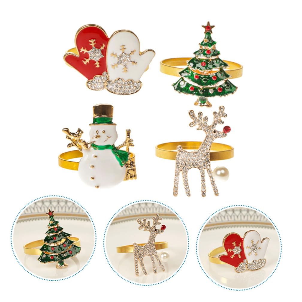 8 Pz Fibbia Del Tovagliolo Di Natale Decorazioni Natalizie Decorazioni Con Fibbie Per Tovaglioli Porta Anelli Per Tovaglioli Home Decor Anello Lega Panno Natalizio Con Diamante