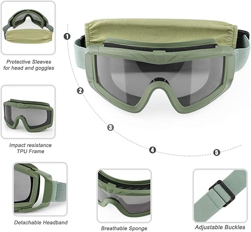 Miniatura 4 de xaegistac Airsoft - Gafas tácticas de seguridad, antivaho para caza, ciclismo